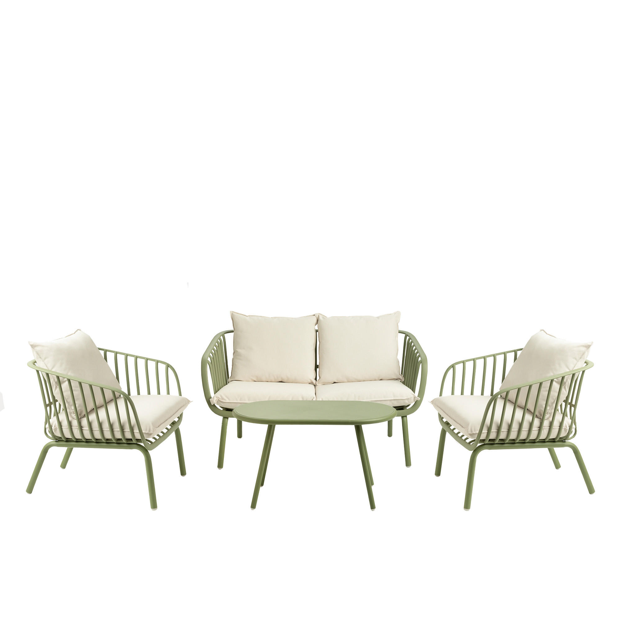 GARTENSET Madeira Grün - Grün, Metall - Kenay Home