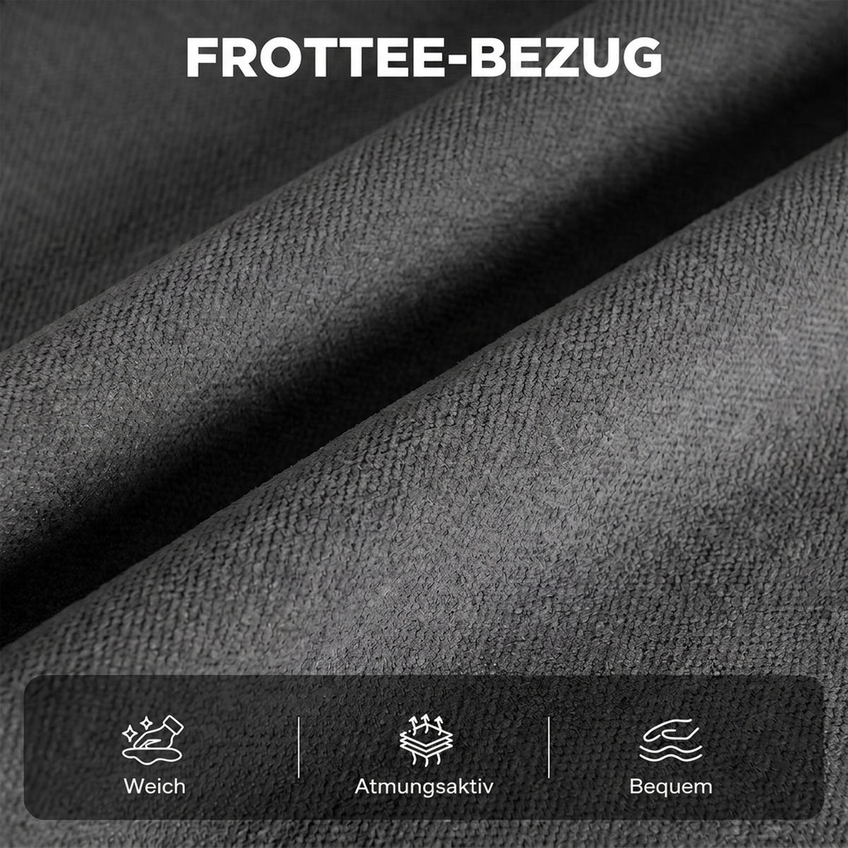 RELAXSESSEL Polyester Dunkelgrau - Dunkelgrau, Kunststoff/Textil (74/103/89cm) - HOMCOM