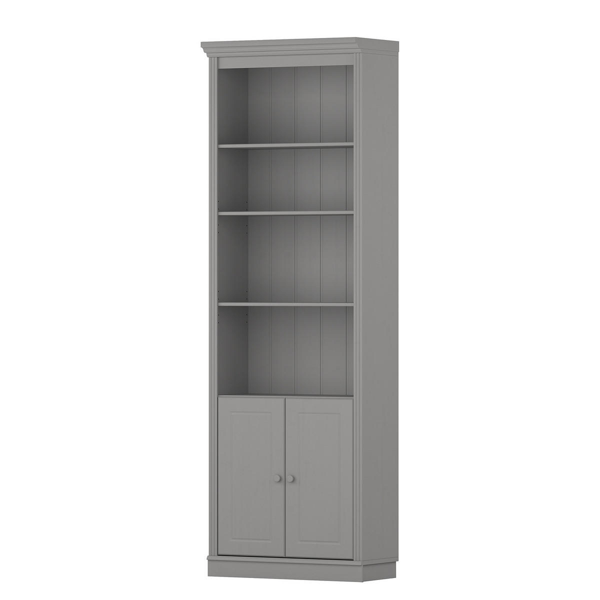 MASSIVE BÜCHERWAND - Massivholz - Kiefer - Kieferfarben/Grau, Holz (296/223/37cm) - home24