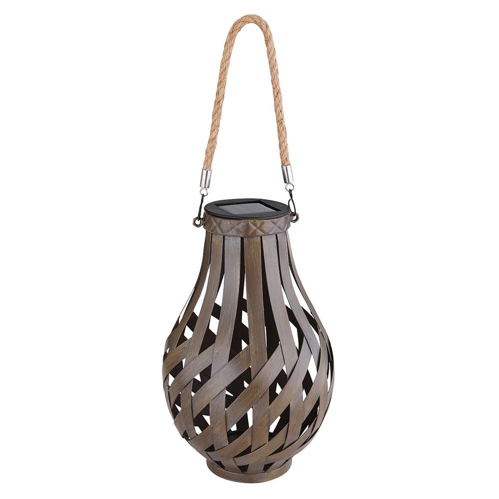 LED AUSSENLEUCHTE Bambus Braun - Braun, Holz (27/27/17.5cm)