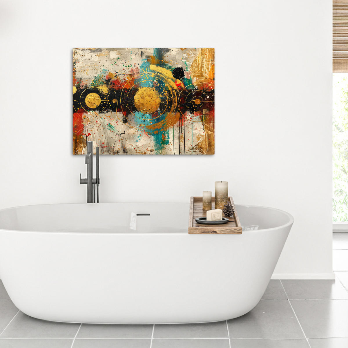 OBRAZ NA PLÁTNE Abstraktné - umenie - zlaté - moderné 70x50 cm - viacfarebná, textil (70/50cm) - MuchoWow
