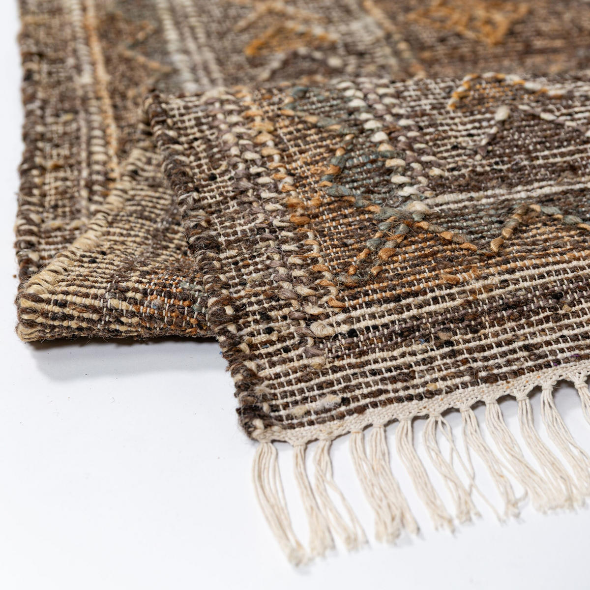 TEPPICH aus Naturfasern handgewebt BERMEO in Natur, im Vintage-Stil, aus Jute, 200 x 290 cm - Beige, Textil (200/290cm) - KADIMA DESIGN