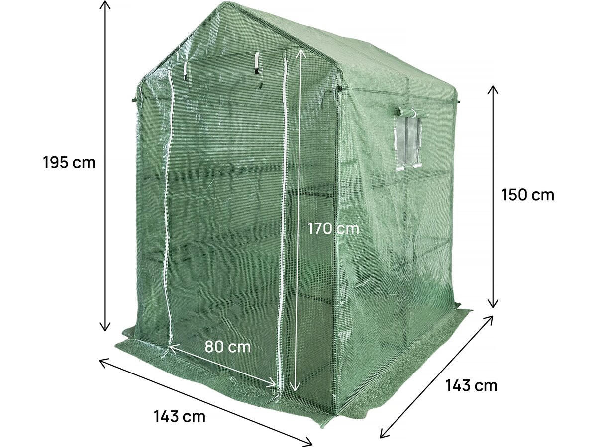 GEWÄCHSHAUSFOLIE lys Grün - Grün, Kunststoff (143/195/143cm) - Habitat Garten