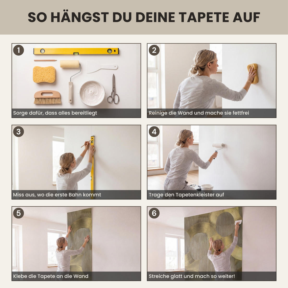 TAPETE - Modern - Geometrisch - Gold - 400x300 cm - Goldfarben, Papier (400/300cm) - OnlyWow