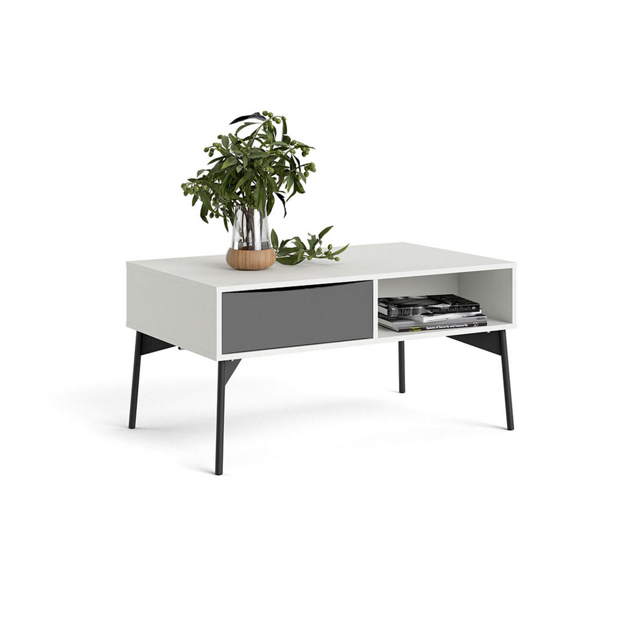 COUCHTISCH weiß, mattgrau - Weiß, Holzwerkstoff (60/99/49cm) - ebuy24