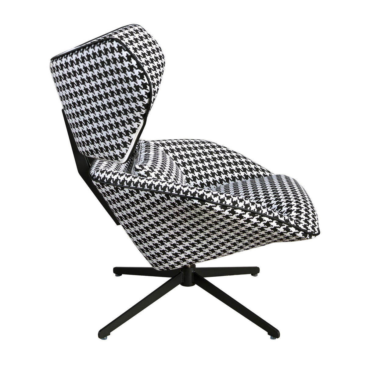 DREHSESSEL Schwarz und weiß 85/95/98 cm - Schwarz, Textil/Metall (85/98/95cm) - ANGEL CERDA