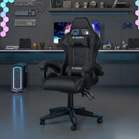 GAMINGSTUHL Schwarz,Kunstleder,Metall,Einstellbar - Schwarz, Leder (29/59/79cm) - Rattrix