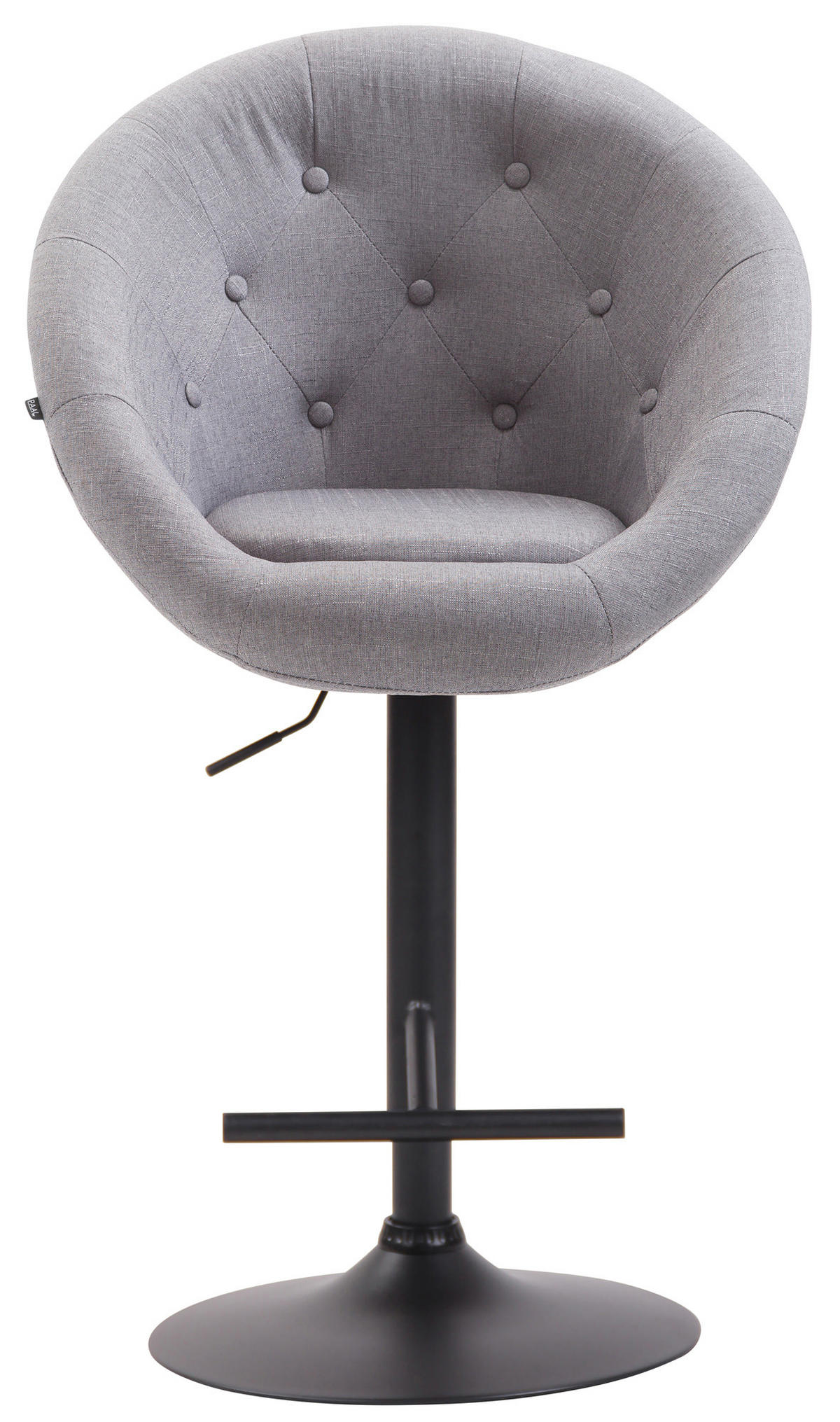 BARHOCKER Stoff grau - Schwarz/Grau, Textil/Metall (65/107/57cm) - CLP