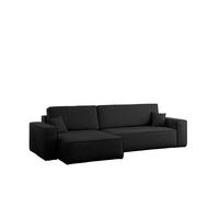 ECKSOFA Mit Schlaffunktion Und Bettkasten, Eckcouch Best XL Stoff Verita Schwarz Links - Schwarz, Holz (145/274cm) - Kaiser Möbel