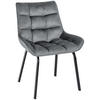 STUHL Samt dunkelgrau - Dunkelgrau/Schwarz, Textil/Metall (58/84/57cm) - CLP