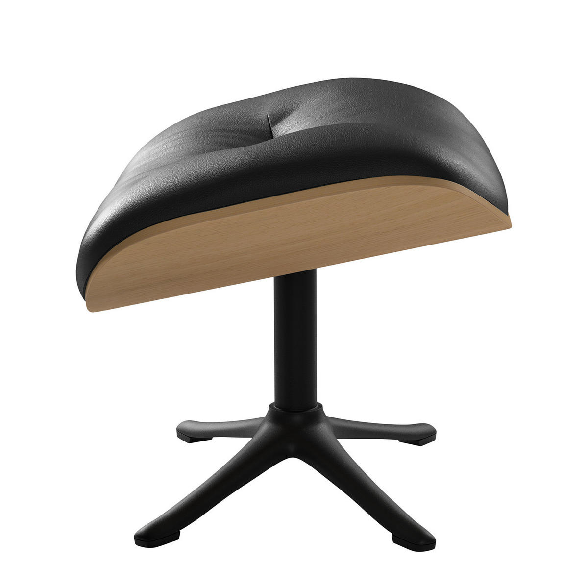 POLSTERHOCKER - Schwarz, Leder/Metall (44/39/42cm) - home24