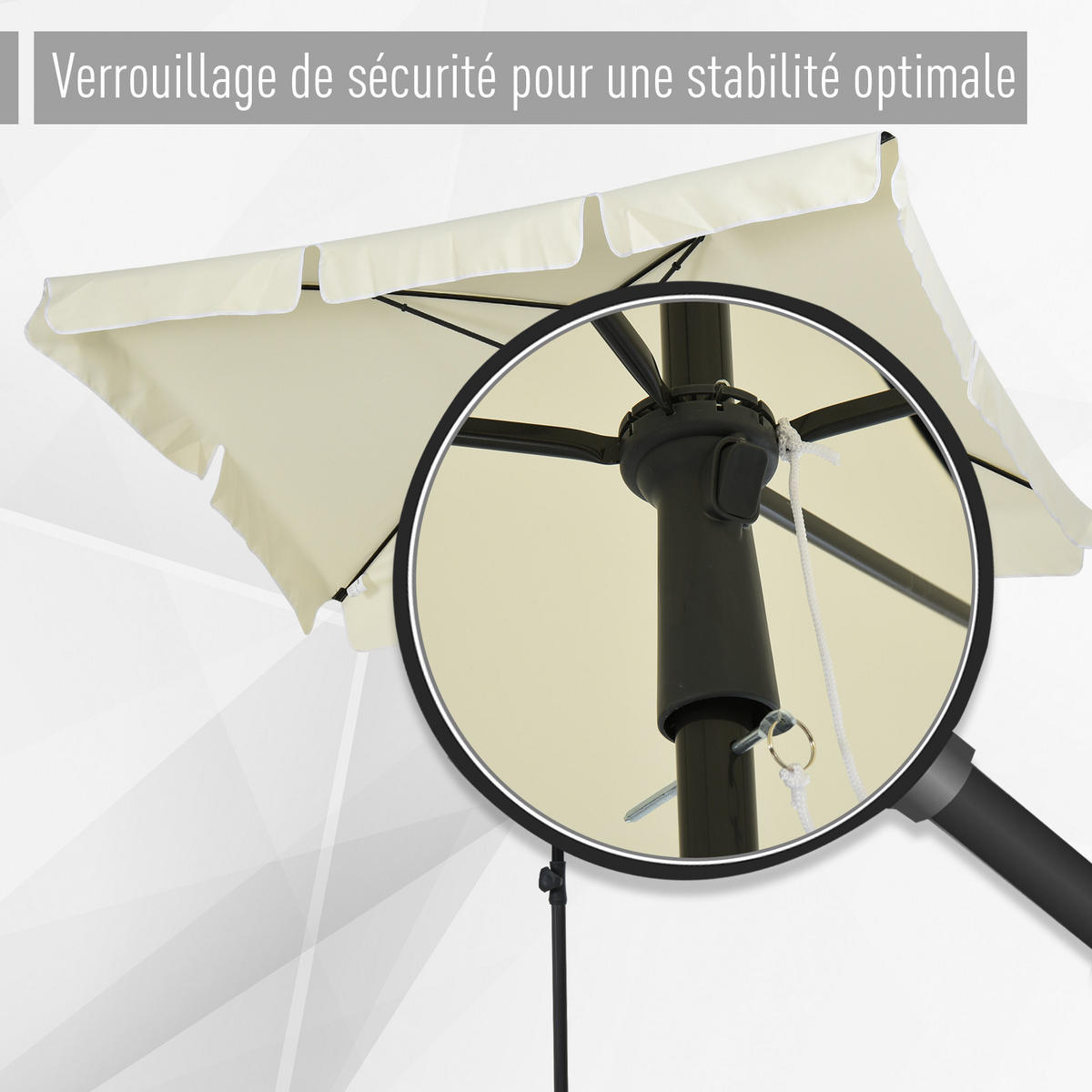 SONNENSCHIRM 200/130 cm DE-11626 Hellbeige - Beige, Metall (130/198cm) - ComfortXL