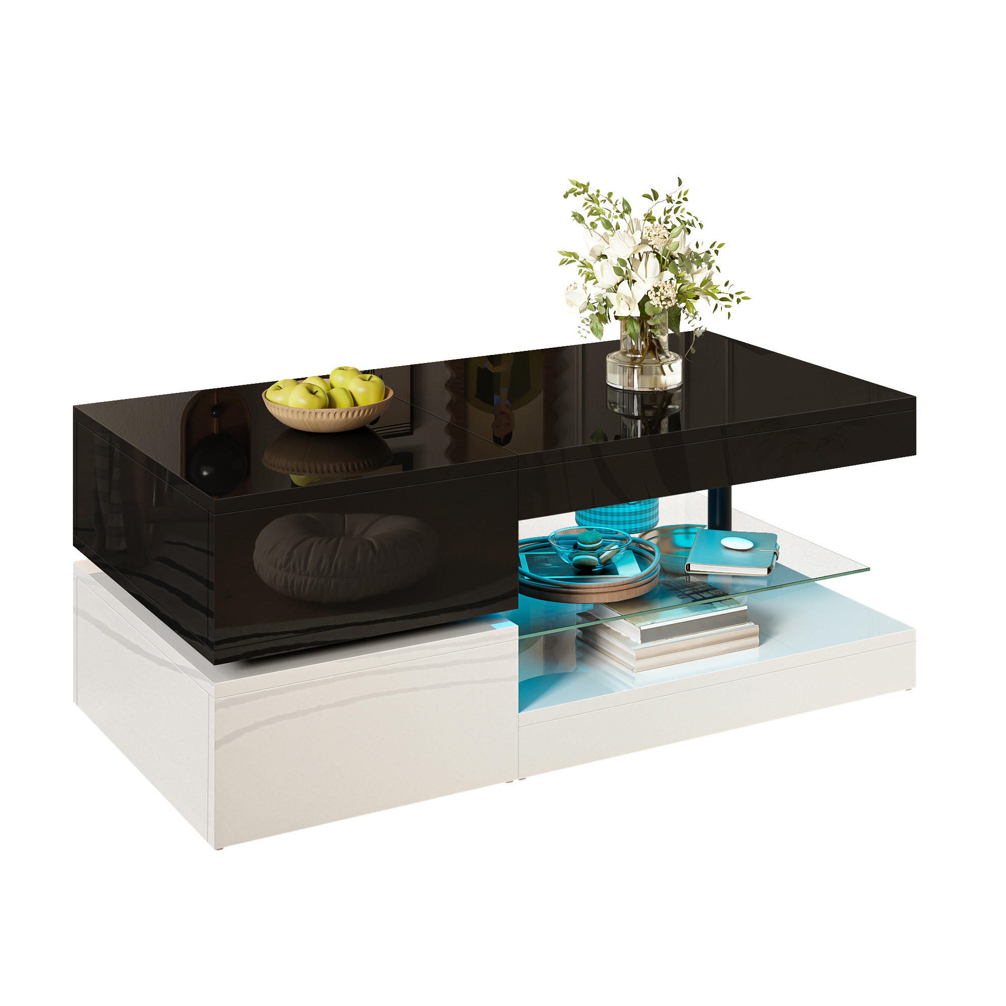 Ivmeu Couchtisch Schwarz 45x35.5x90 cm