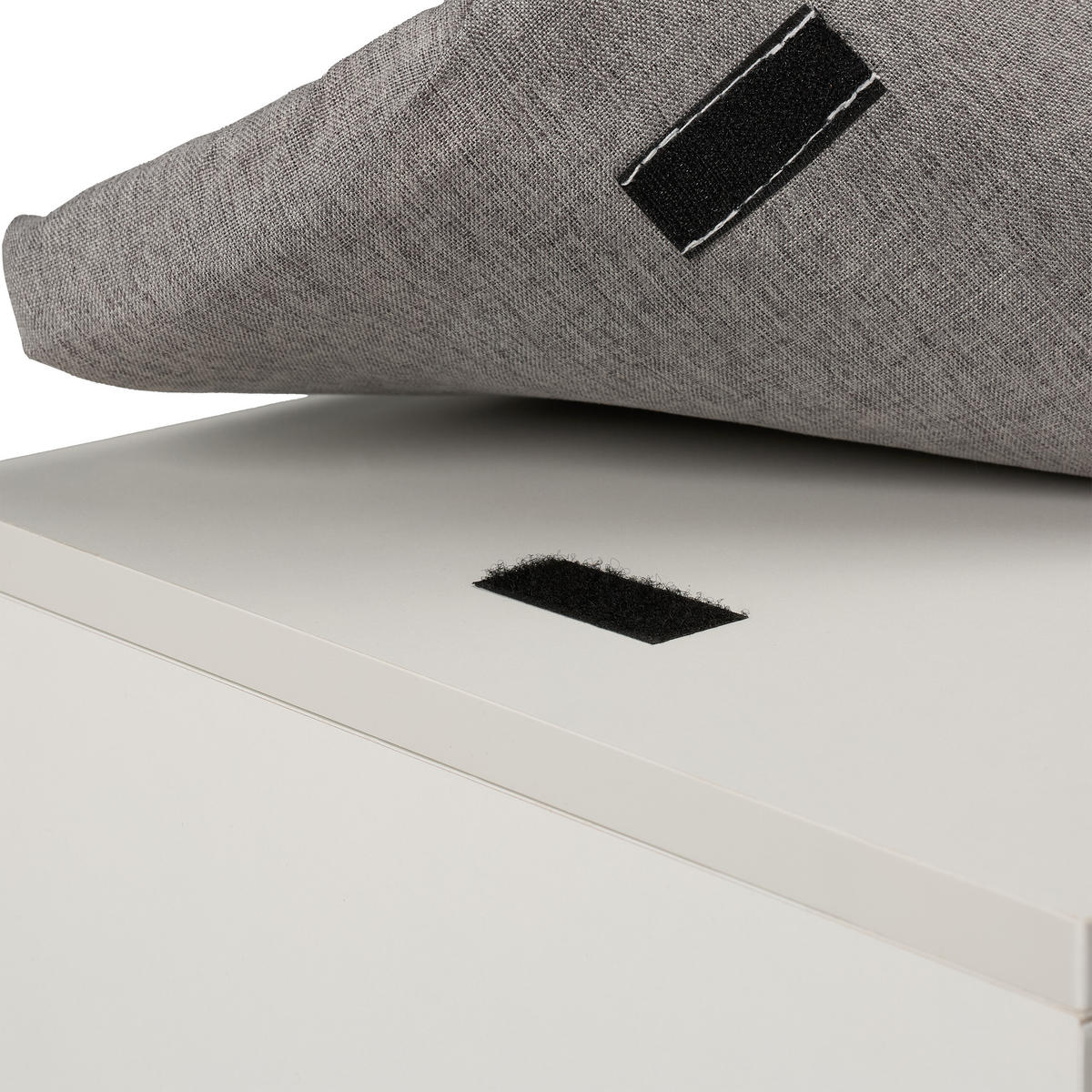 2-TLG.SCHUHBANK mit Schrank Set - Weiß/Grau, Holzwerkstoff/Textil (100/48.5/35.5cm) - Relaxdays