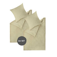 RENFORCE BETTWÄSCHE HARP 2er Set - Beige, Textil (135/200cm) - Esprit