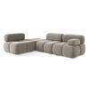ECKSOFA Links Samt Stoff Grau - Taupe/Lila, Kunststoff/Textil (190/285cm) - LaMiaSofa