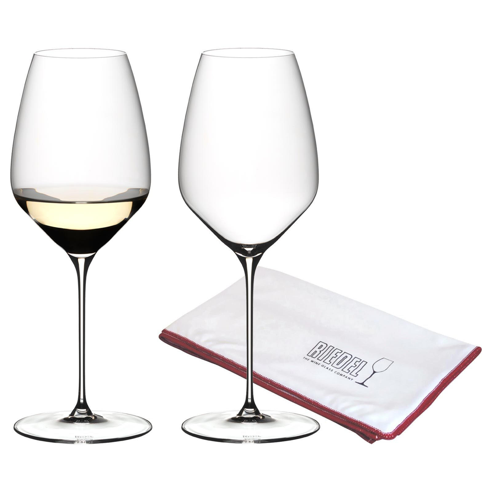 RIESLING GLÄSER + POLIERTUCH Veloce transparent 570 ml 2er Set - Transparent, Glas (0.57L) - Riedel