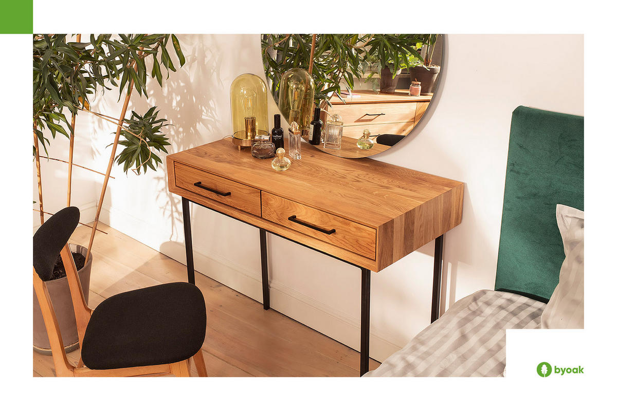 SCHMINKTISCH LEON Wildeiche - Wildeiche, Holz (45/97/80cm) - byoak