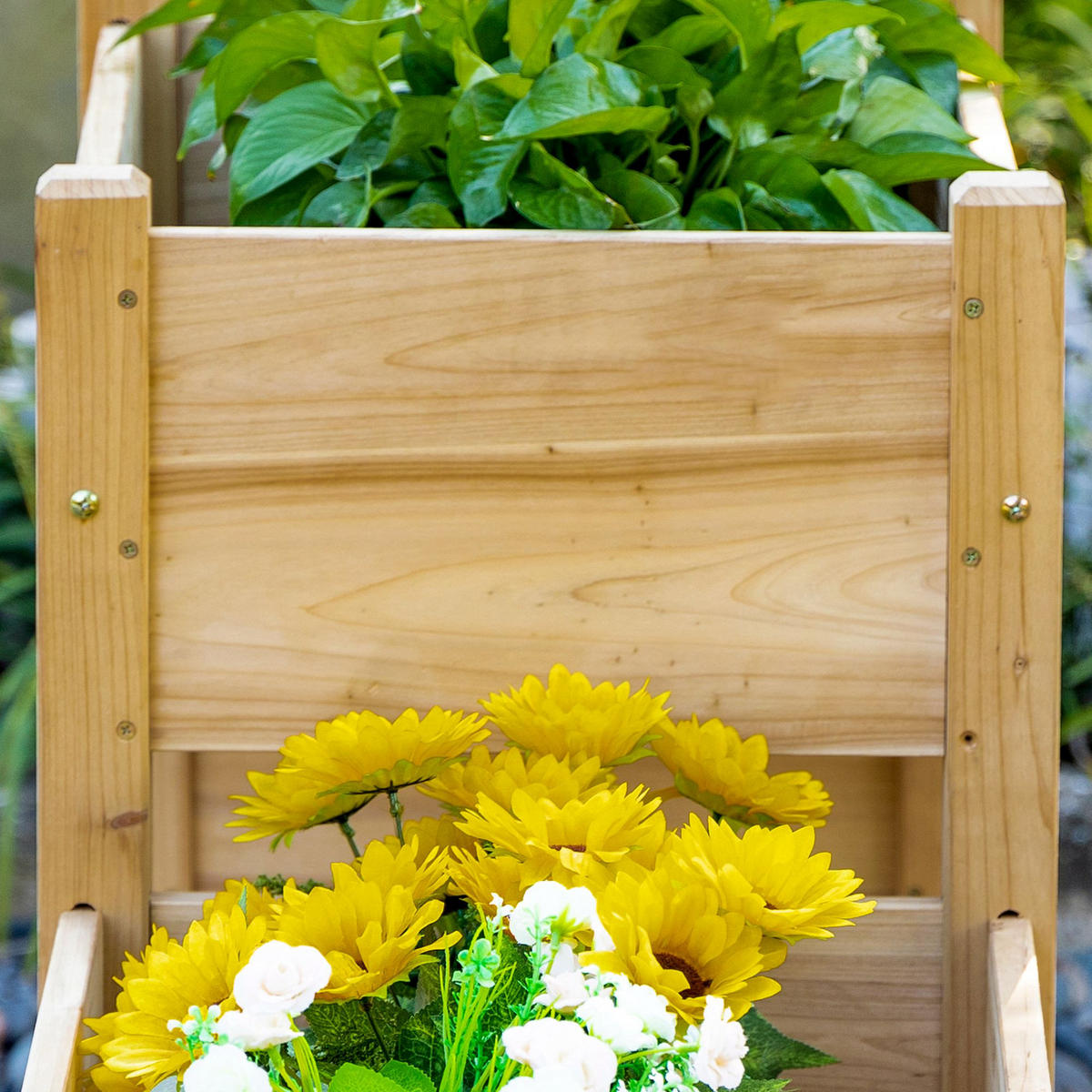 HOCHBEET DE-16031 3-stufig mit Bewässerung Naturholz - Naturfarben, Holzwerkstoff (184/80/45cm) - ComfortXL