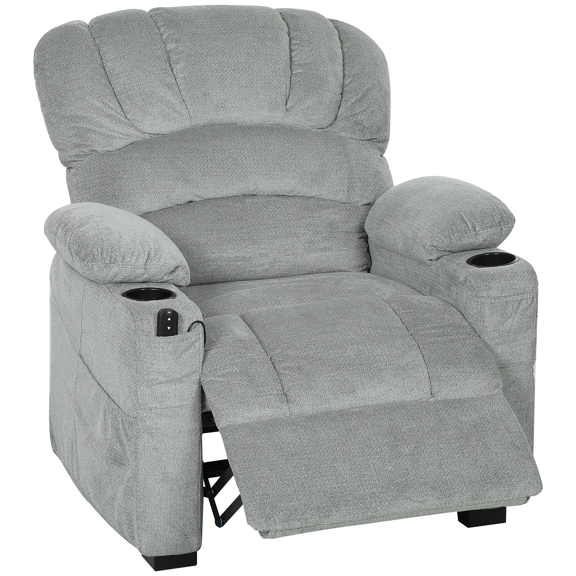 RELAXSESSEL Polyester Grau - Schwarz/Grau, Textil/Metall (90/105/96cm) - HOMCOM