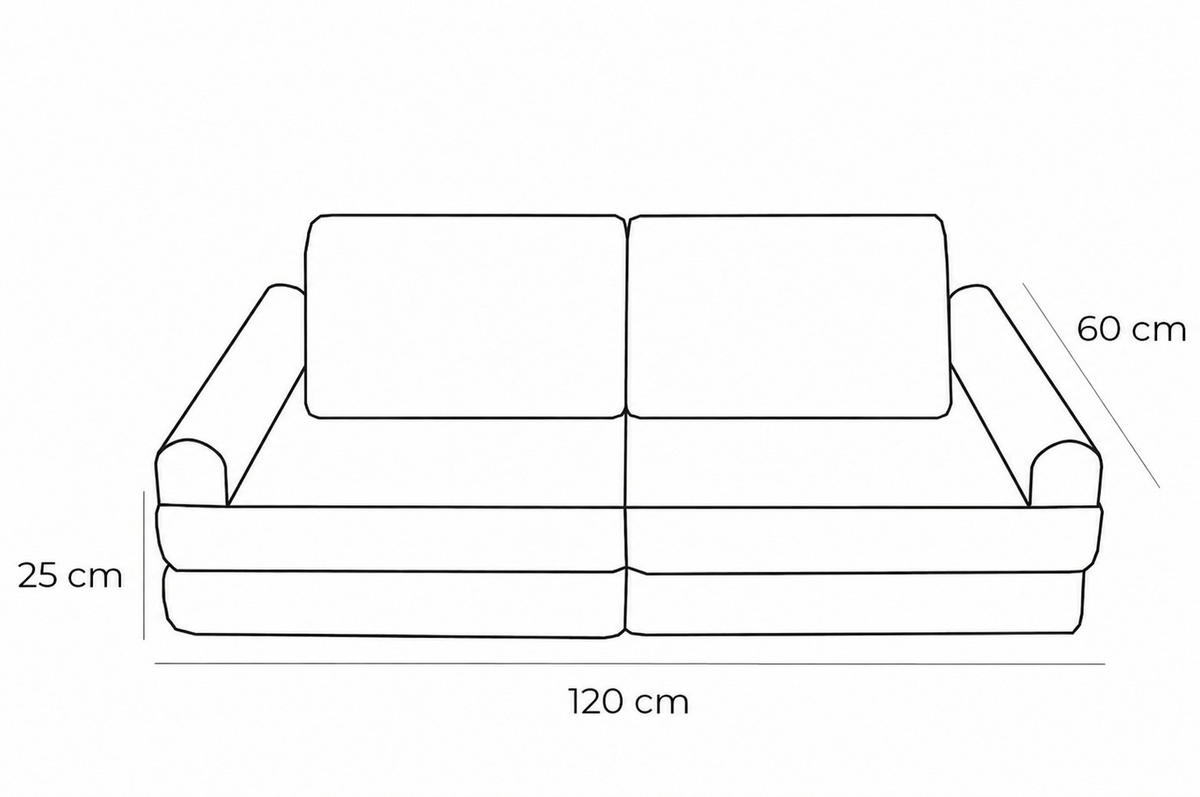 KINDERSOFA Mammoth 6-teilig flauschig - Beige, Textil (120/25/60cm) - MeowBaby
