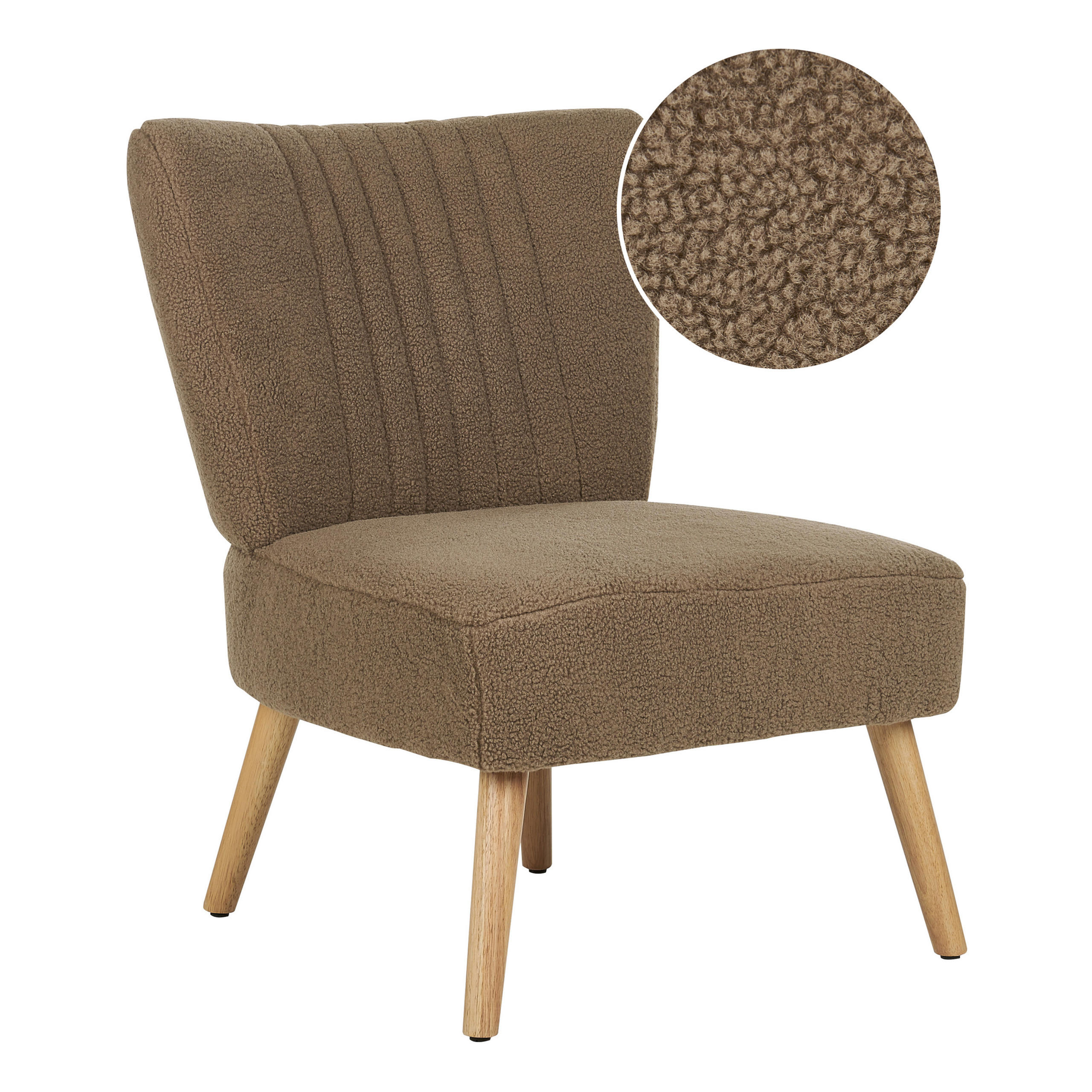 SESSEL Bouclé Braun Vaasa - Hellbraun/Braun, Textil (61/85/60cm) - Beliani