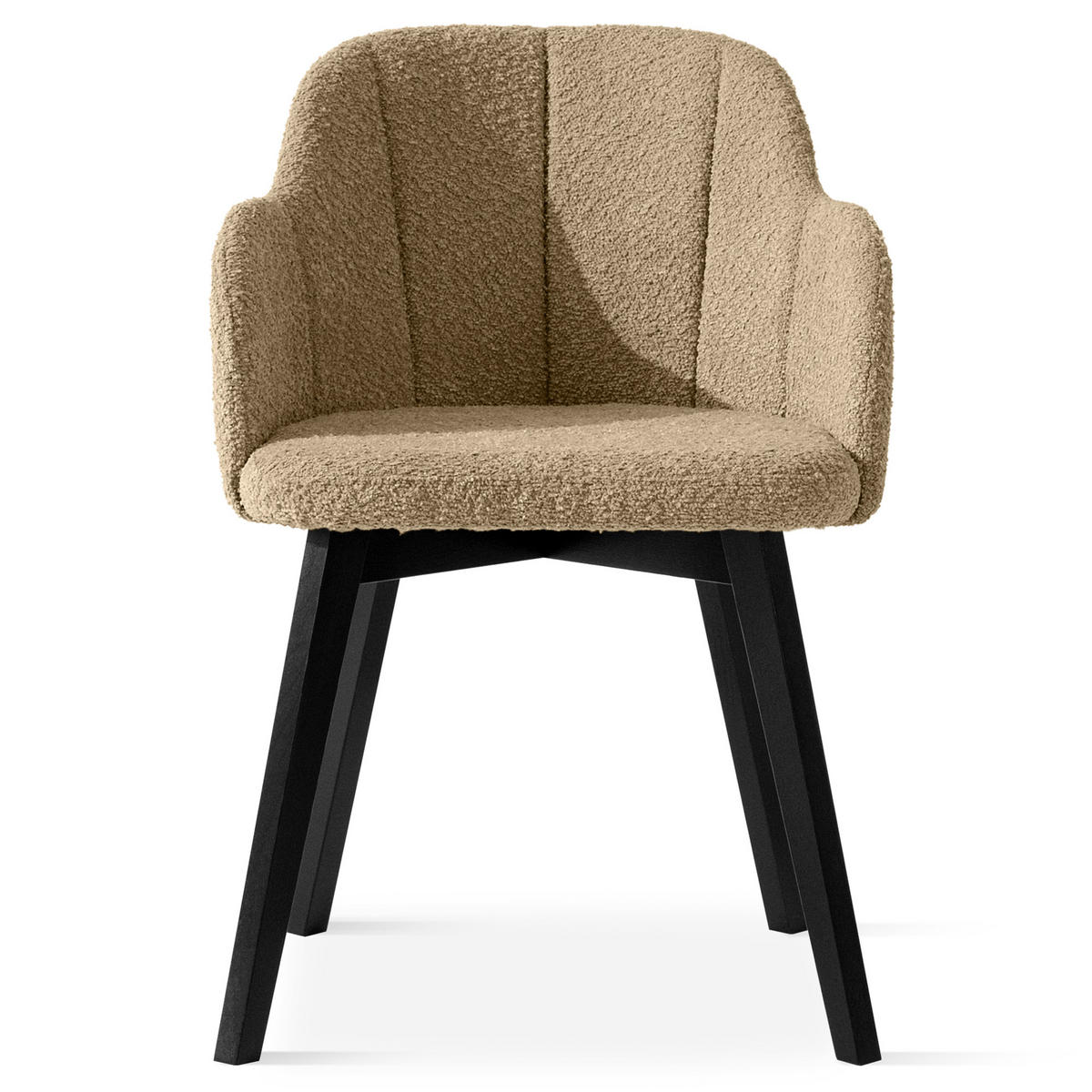 POLSTERSTUHL LONIS Esszimmerstühle 2er Set - Schwarz/Braun, Holz/Textil (55/82/54cm) - KONSIMO®