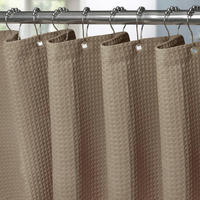 DUSCHVORHANG Waffel Khaki 92 x 182 cm - Olivgrün, Textil (92/182cm)