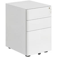 ROLLCONTAINER mobiler Aktenschrank mit 3 Schubladen Büroschrank Stahl Weiß - Weiß, Metall (48/59/39cm) - Vinsetto