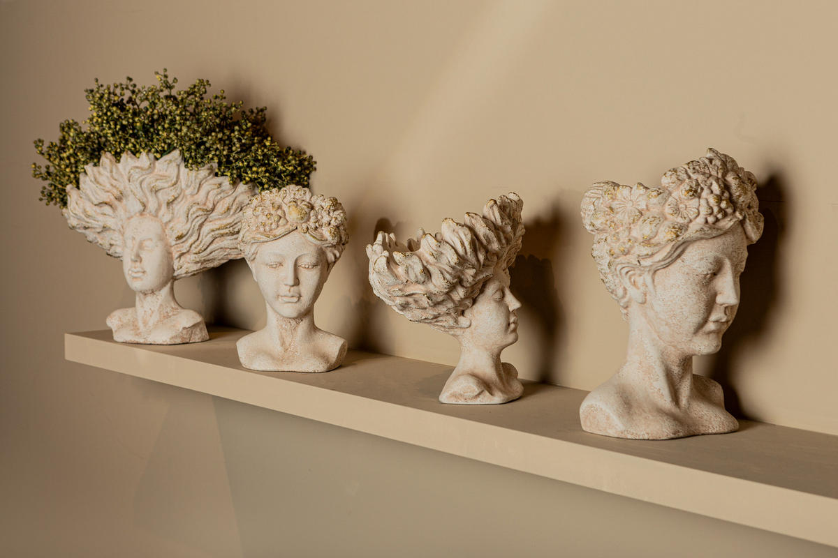 SKULPTUR Kimbere Beige 38/21.5/30cm - Beige, Stein (21.5/30/38cm) - PTMD Collection