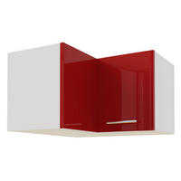 ECKHÄNGESCHRANK Brerra W12/60/36 Weiß / RAL 3002 karminrot Hochglanz 60 / 60 / 36cm - Rot/Weiß, Holz/Holzwerkstoff (60/36/60cm) - Feldmann-Wohnen