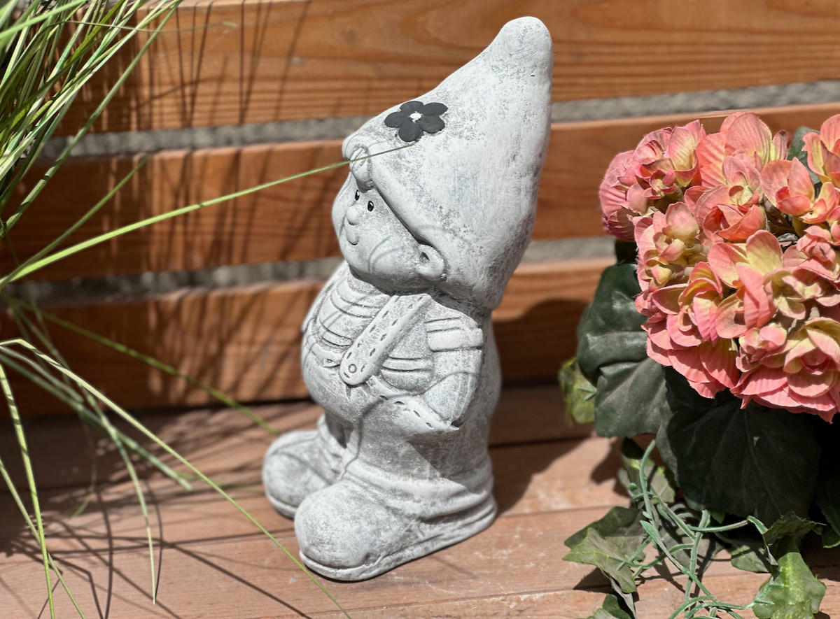 STEINFIGUR 2er Set Wichtel Junge und Mädchen - Grau, Stein (12/26/11cm) - stoneandstyle