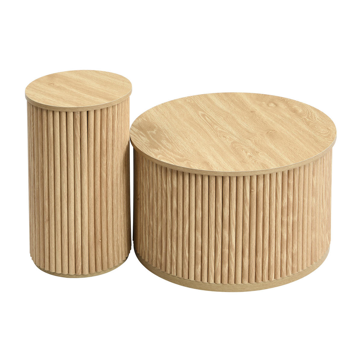 COUCHTISCH DE-062 Rondo 2-tlg. Oak-coloured - Eichefarben, Holzwerkstoff (60/60/39cm) - ComfortXL