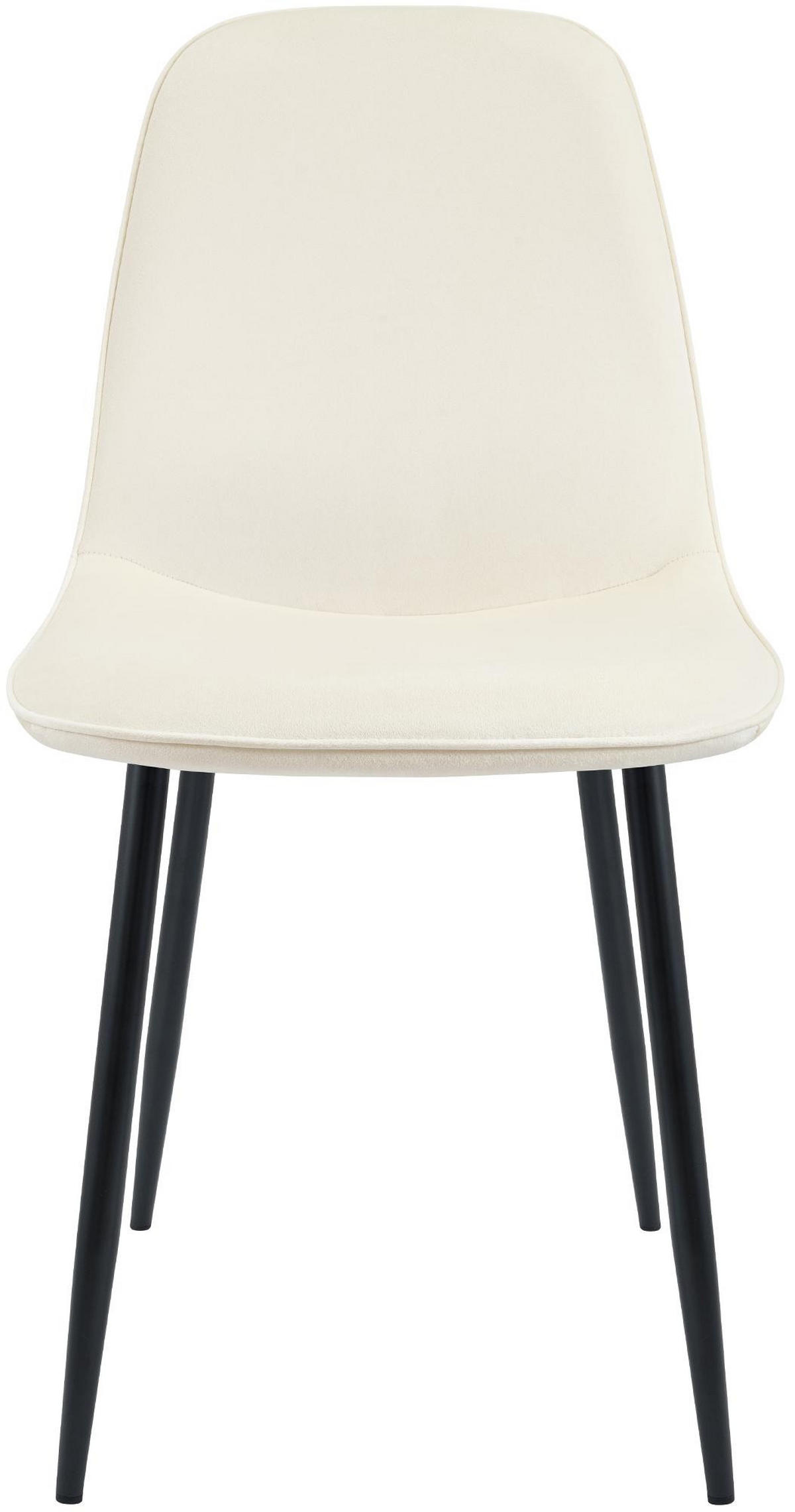 ESSZIMMERSTUHL 4er Set Samt Creme - Creme/Schwarz, Textil/Metall (45/88/54cm) - CLP