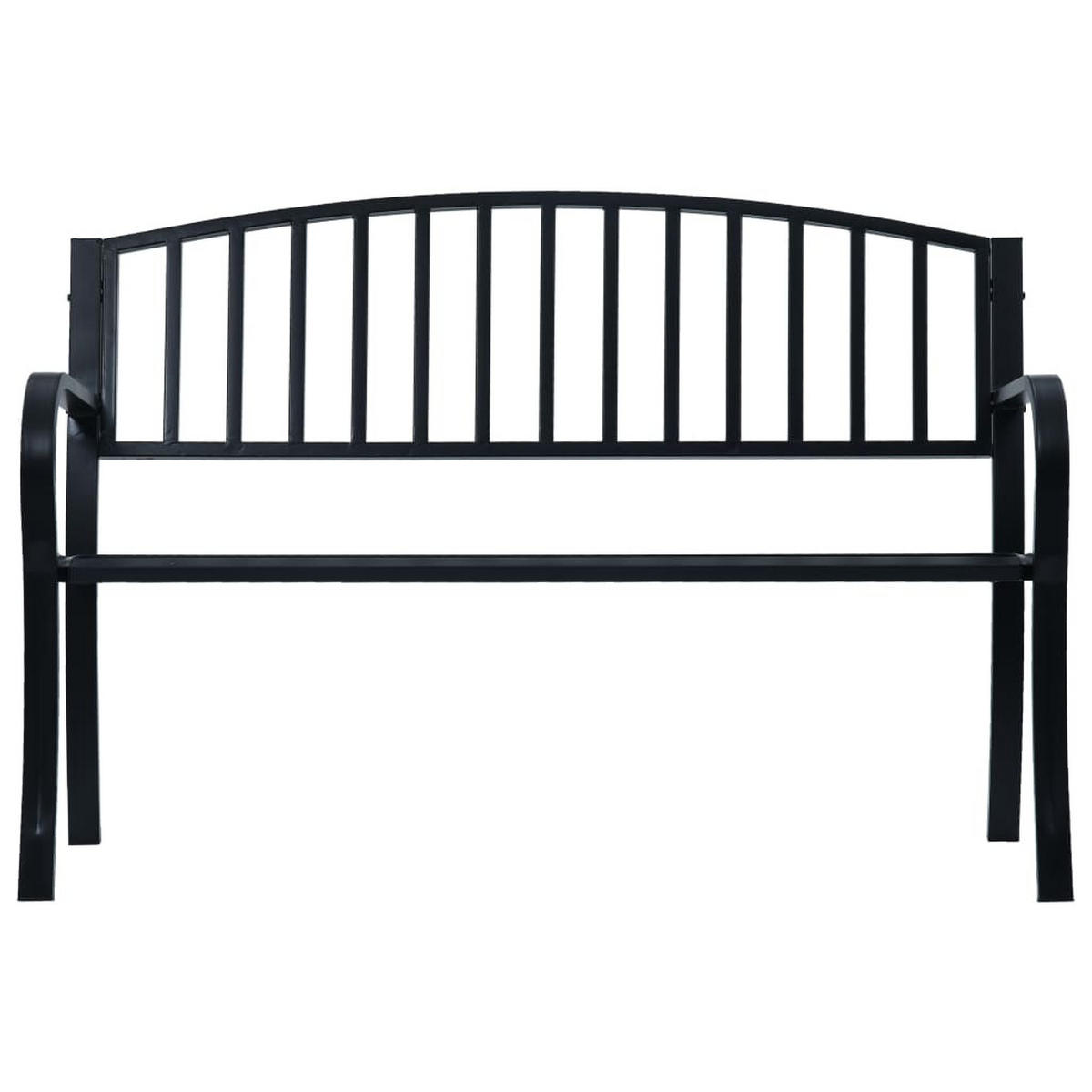 GARTENBANK 125 cm Schwarz Stahl - Schwarz, Metall (125/82/53cm) - furnicato