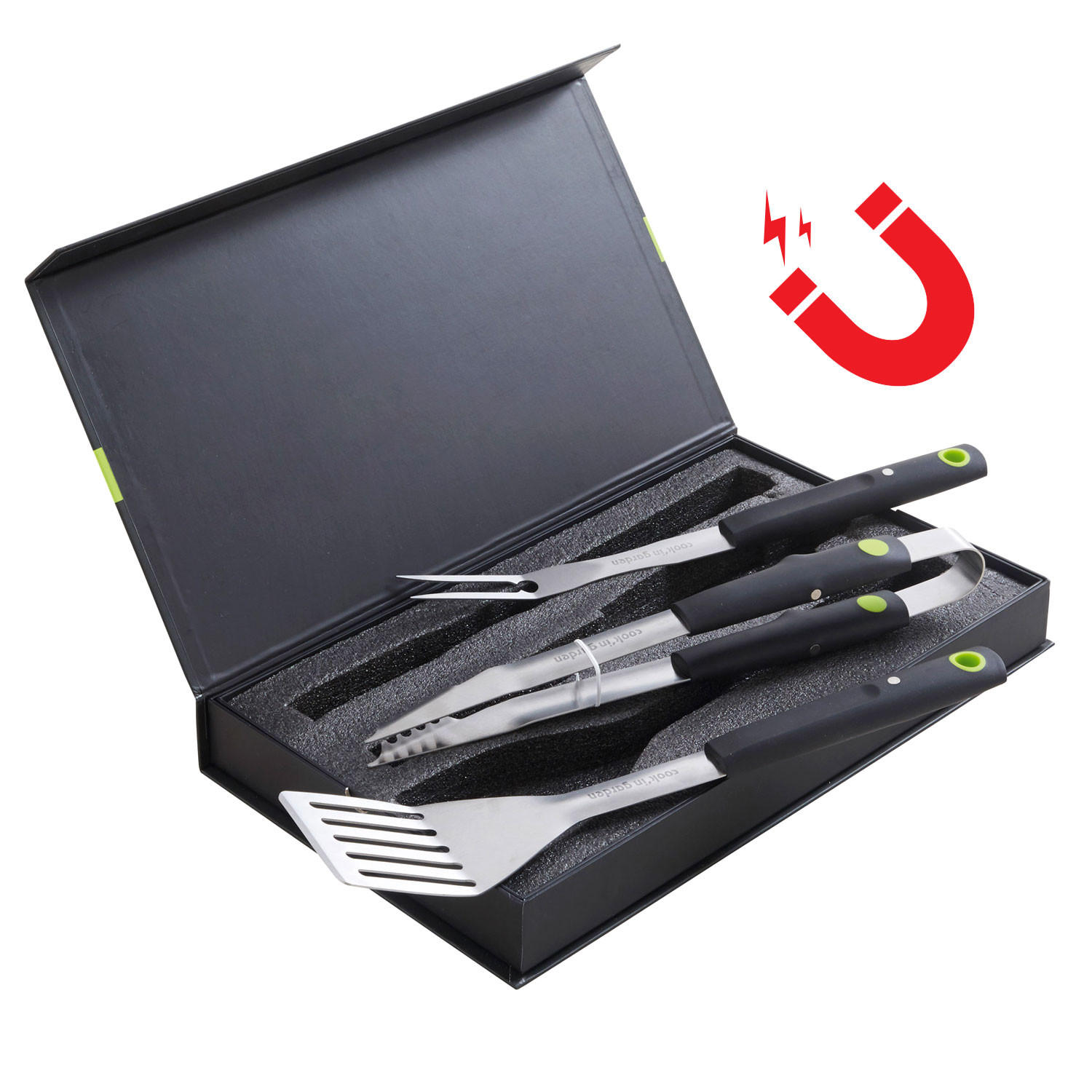 GRILLZUBEHÖR 3er-Set - Grau, Metall (47cm)
