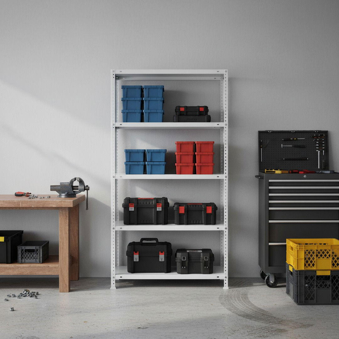 SCHRAUBREGAL PANDA | HxBxT 180x80x40cm | 5 Fachböden | Fachlast 100kg | Weiß - Weiß, Metall (80/180/40cm) - PROREGAL