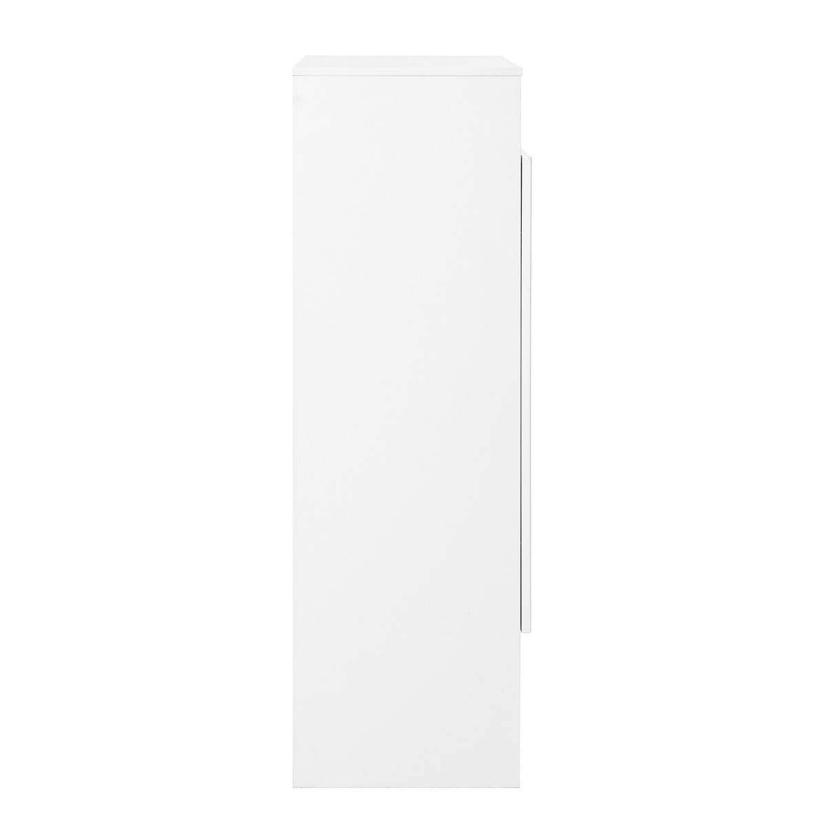 SCHUHSCHRANK aus Spanplatte 73x34x109cm in Weiß mit höhenverstellbaren Einlegeböden - Weiß, Holzwerkstoff (73/109/34cm) - Modfu