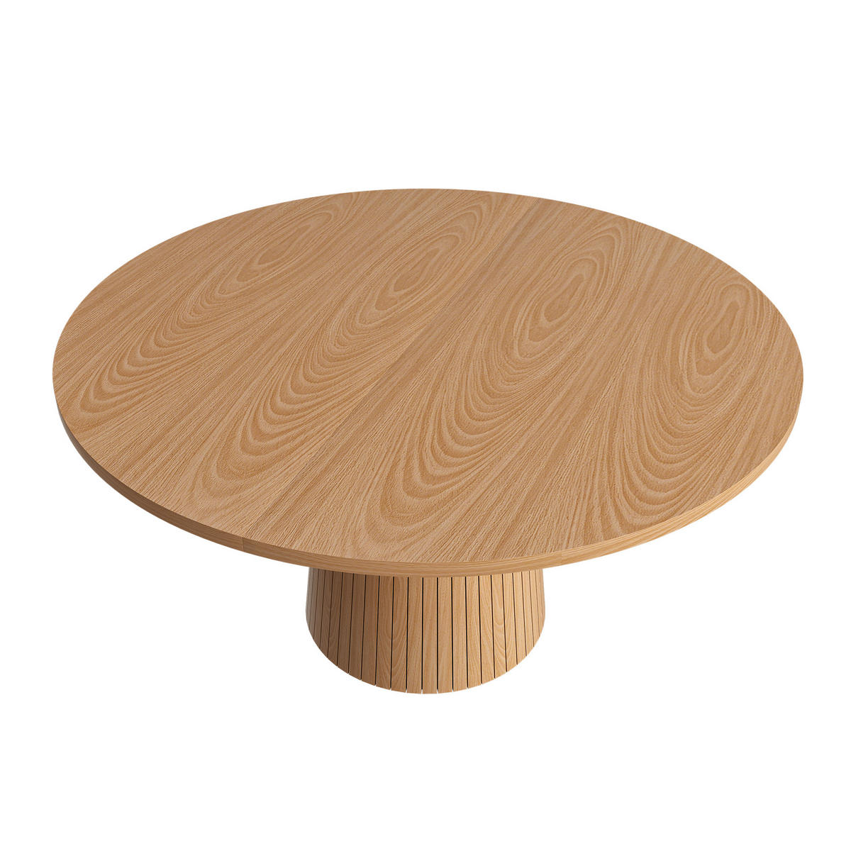 ESSTISCH 110/110/75 cm in Eichenoptik mit MDF-Tischplatte und Säulenfuß - Naturfarben, Holzwerkstoff (110/110/75cm) - CHICFURN