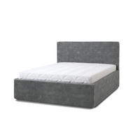 POLSTERBETT Puro Grande 180x200 in Plüsch Cement Green Gray - Graubraun, Holz (180/200cm) - Letti Moderni