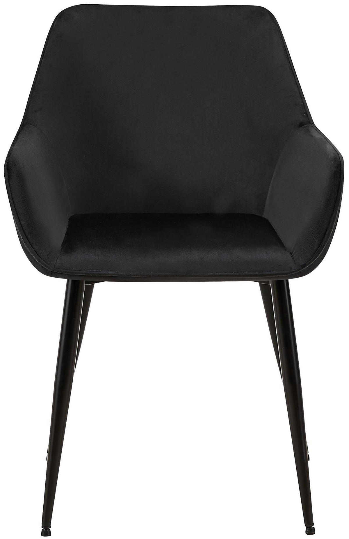 ARMLEHNENSTUHL Samt Schwarz - Schwarz, Textil/Metall (52/82/63cm) - CLP