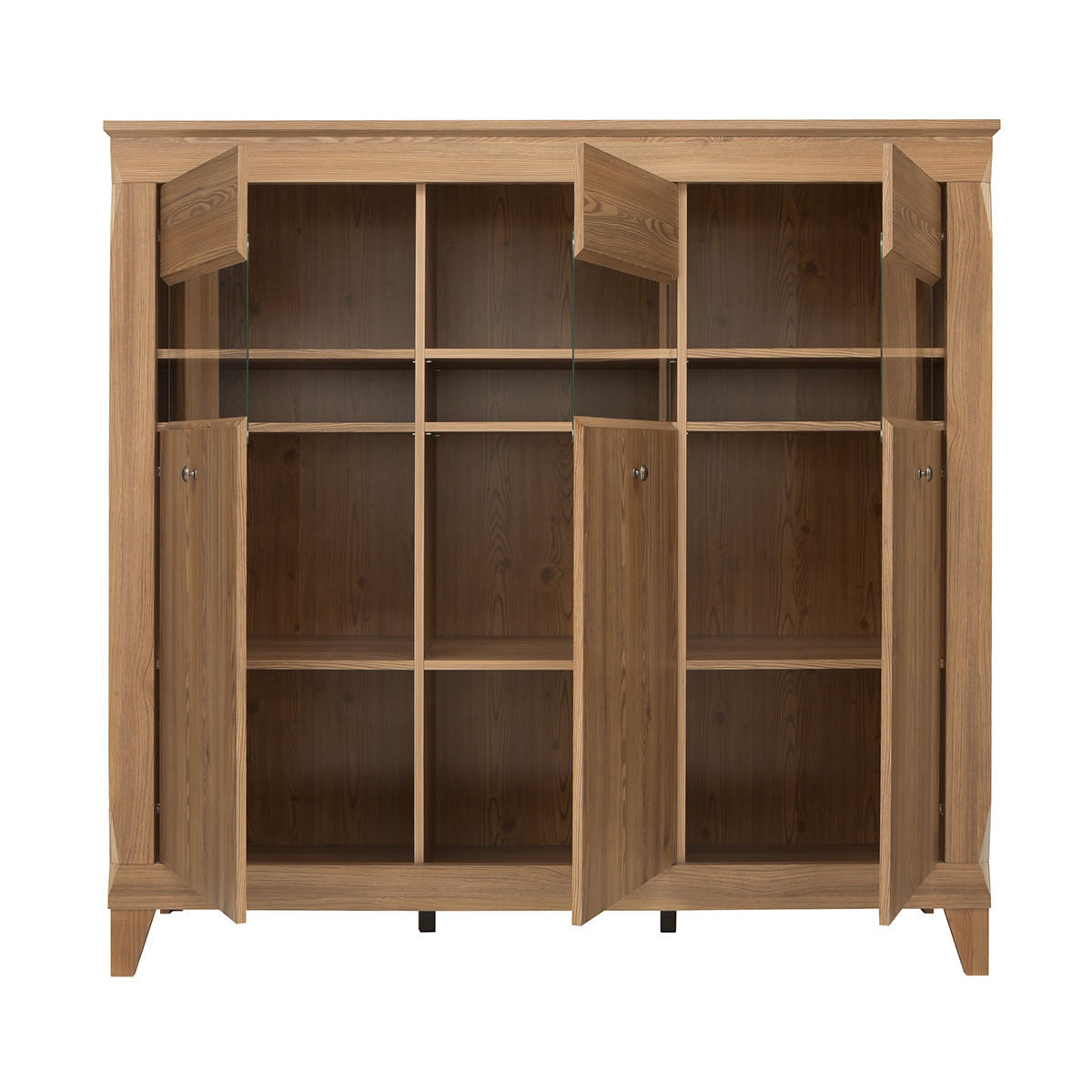 VITRÍNA Raya Dřevo - hnědá, kompozitní dřevo (156/150/47cm) - Petits-meubles