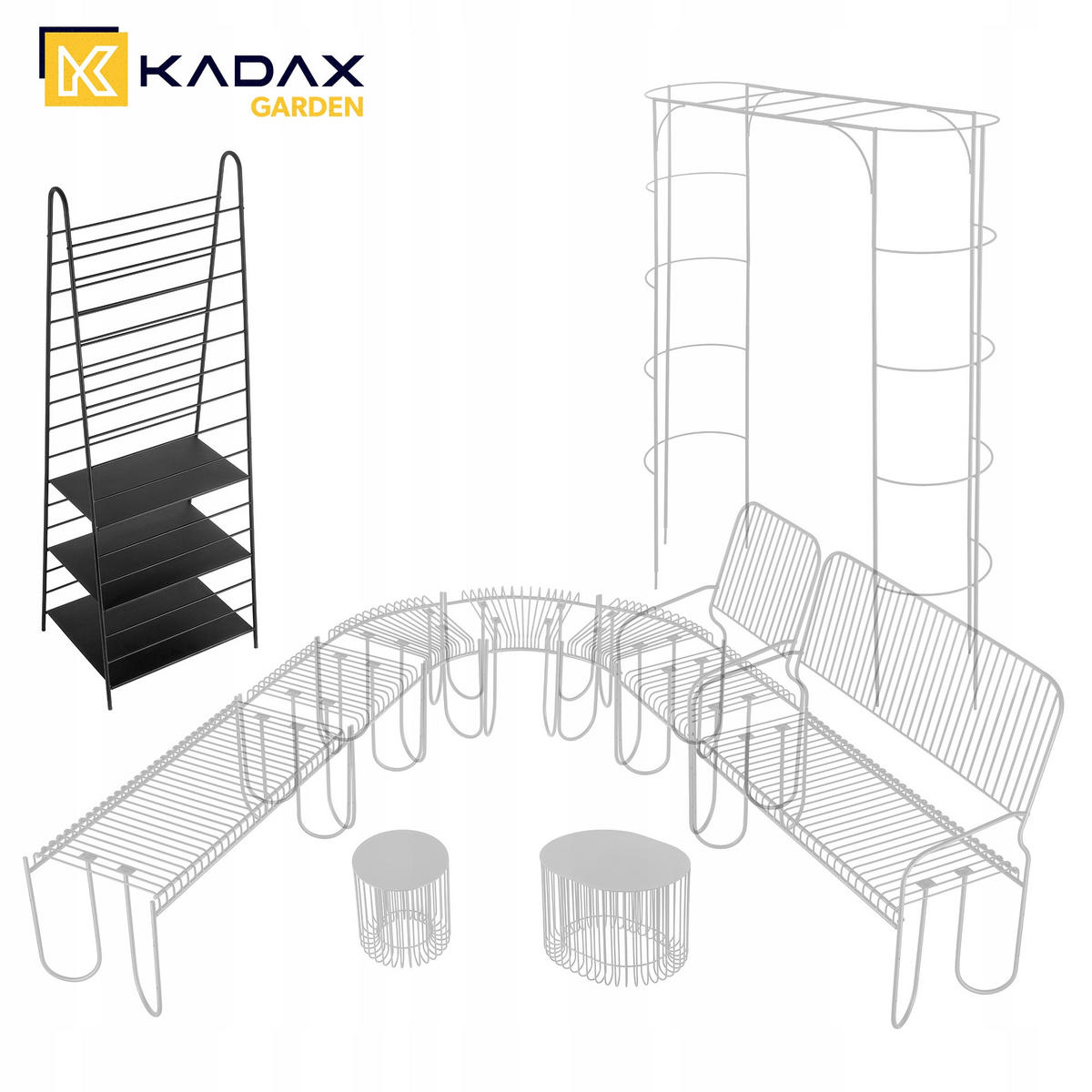 RANKGITTERLEITER, 60 x 172 cm, Schwarz - Schwarz, Metall (49/172cm) - KADAX