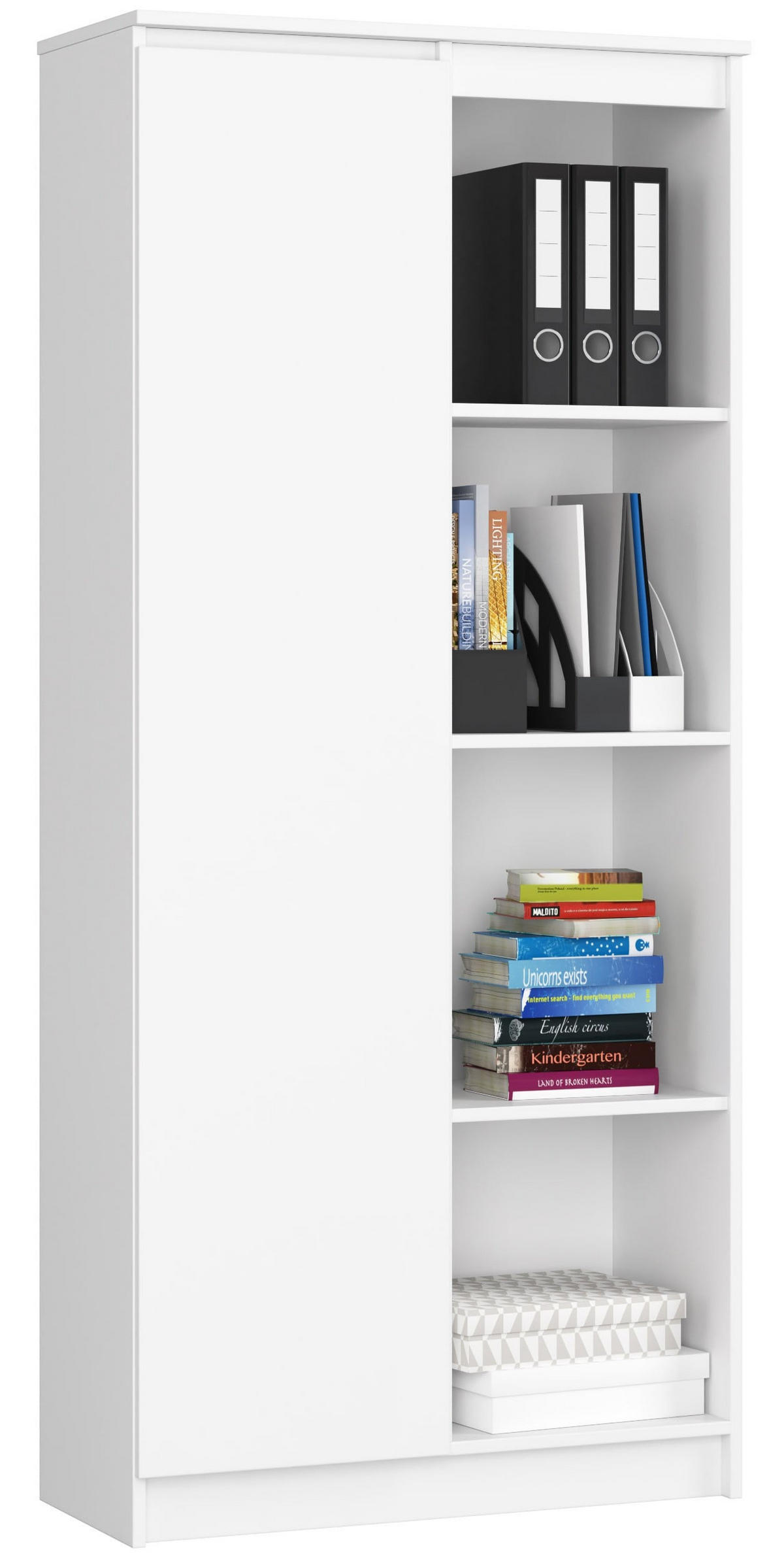 STANDREGAL Weiß 180/80/35 - Weiß, Holzwerkstoff (80/180/35cm) - RAUMHIRSCH FURNITURE