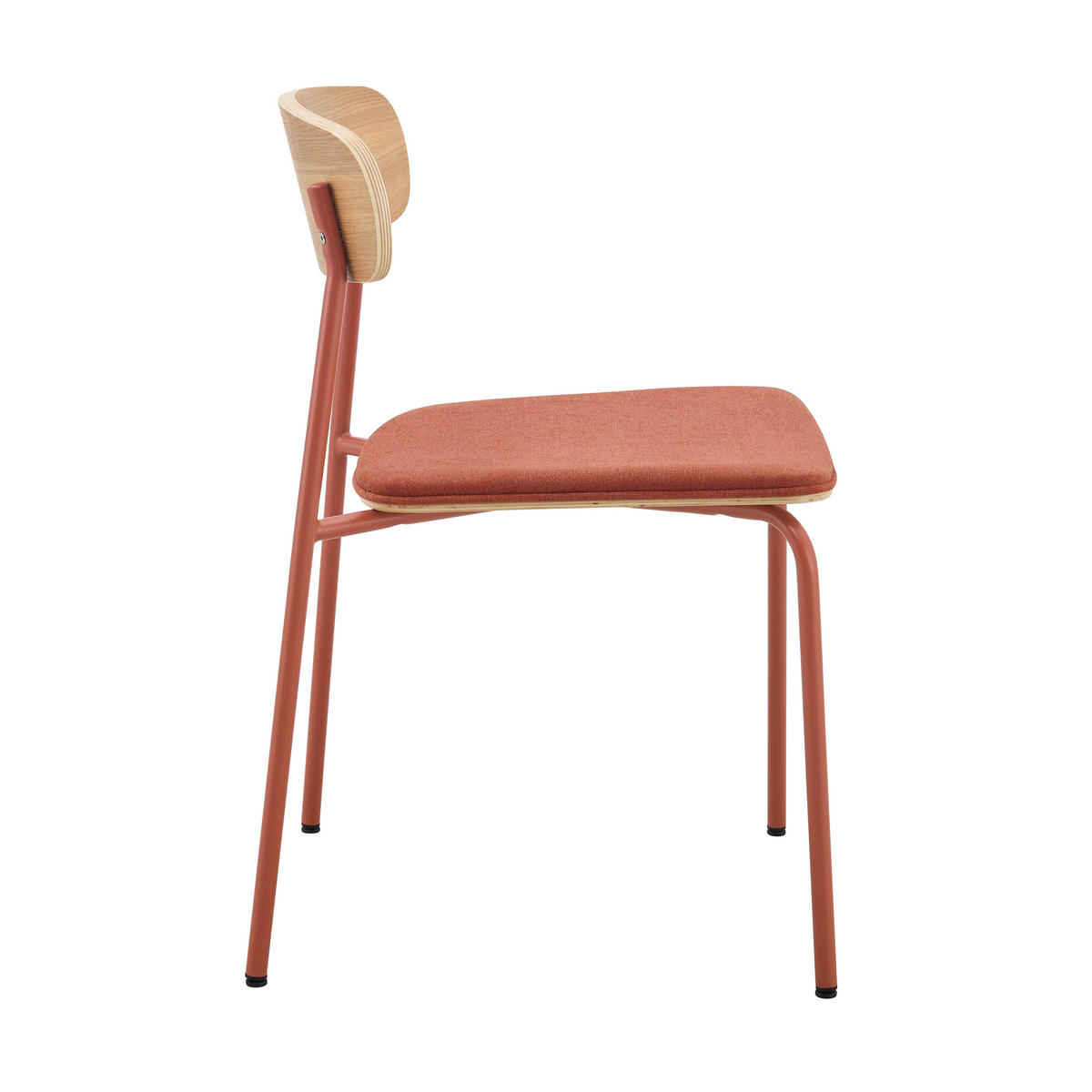 STUHL 2-tlg., Orange - Orange, Holz (46/78/52cm) - Oviala