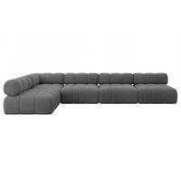 ECKSOFA modulares Sofa Samaro-L3 - 380x190x70 cm Dunkelgrau Cord - Dunkelgrau, Holzwerkstoff/Textil (380/190cm) - ALTDECOR