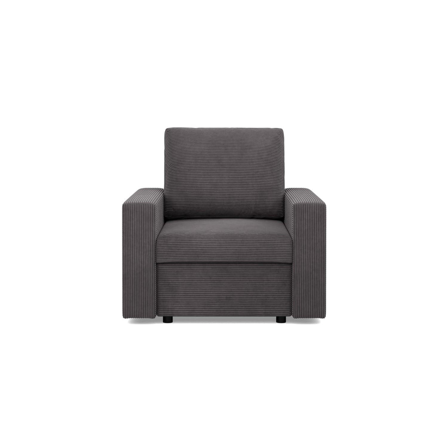 LOUNGESESSEL NEO, Cord - Dunkelgrau - Grau, Textil (83/85/92cm) - Mebligo