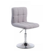 DREHSTUHL Stoff grau - Chromfarben/Grau, Textil/Metall (44/74/49cm) - CLP