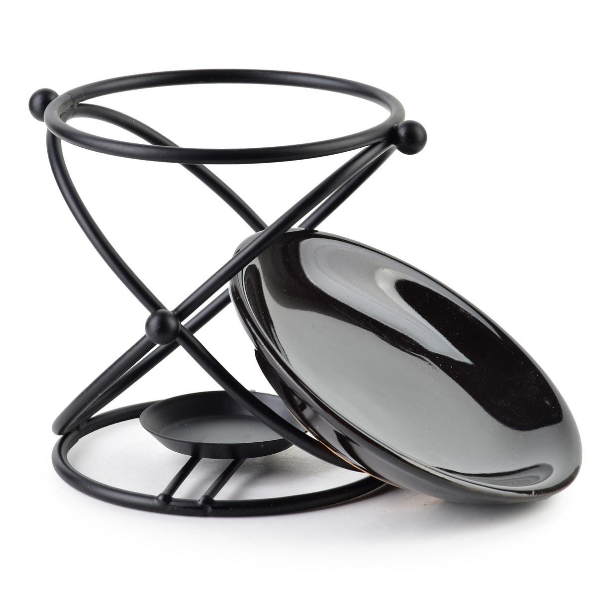 DUFTLAMPE Basic Schwarz 10/10/12 cm Keramik - Schwarz, Keramik (12cm) - Mondex