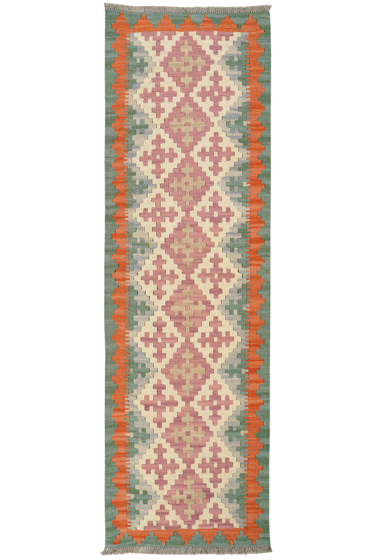 HANDWEBTEPPICH Kelim Gashgai Beige 197/60 cm Schurwolle - Beige, Textil (60/197cm) - Looma